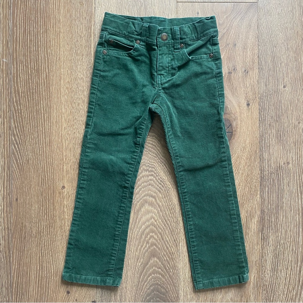 Janie and Jack Corduroy Pant Green Pocket